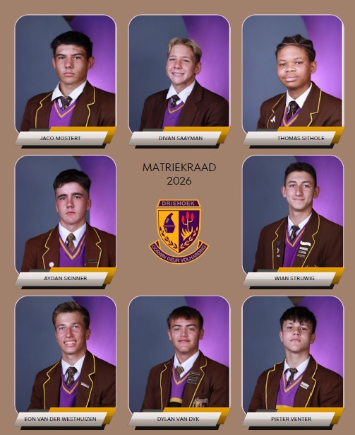Thomas Junior Sithole was part of the 2026 matric council at Hoërskool Driehoek. Photo: Supplied